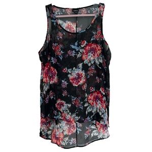 Torrid Women’s Sleeveless Floral High Low Semi Sheer Top ‎ Sz 1(14)